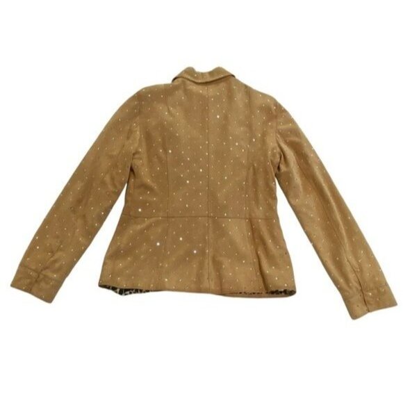 Vintage Dolce & Gabbana Swarovski-Studded Suede Jacket in Tan - Picture 5 of 16